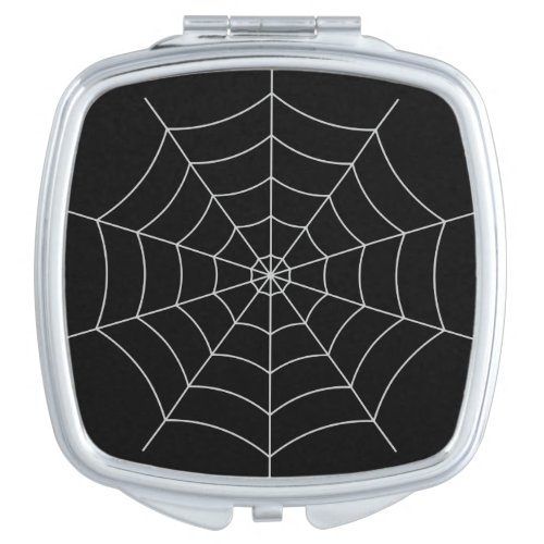 Black Widow Gothic Spiderweb Makeup Compact Mirror