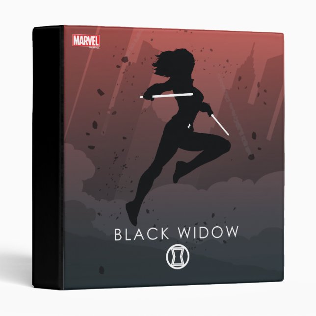 Black Widow Heroic Silhouette 3 Ring Binder (Front/Spine)