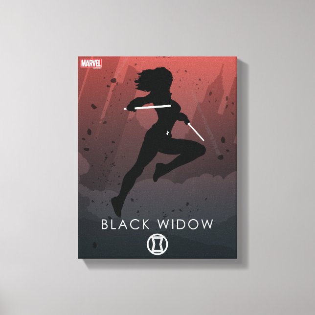 Black Widow Heroic Silhouette Canvas Print (Front)