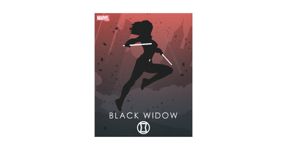 Black Widow Heroic Silhouette Canvas Print | Zazzle.com