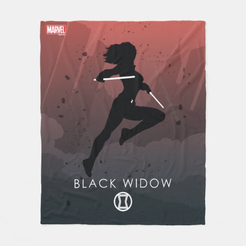 Black Widow Heroic Silhouette Fleece Blanket