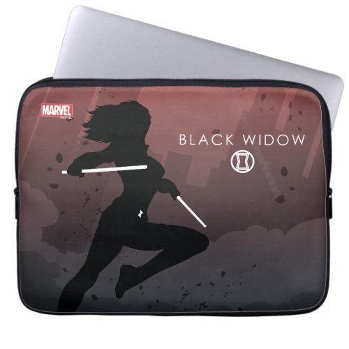Black Widow Heroic Silhouette Laptop Sleeve