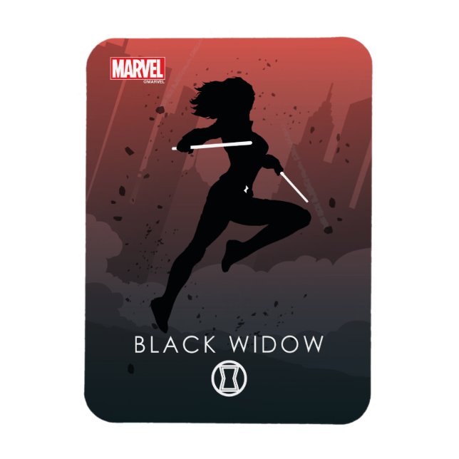 Black Widow Heroic Silhouette Magnet (Vertical)
