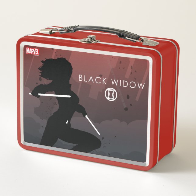 Black Widow Heroic Silhouette Metal Lunch Box (Front)