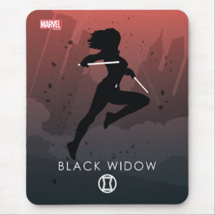 Black Widow Heroic Silhouette Mouse Pad