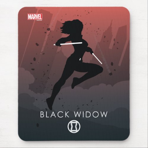 Black Widow Heroic Silhouette Mouse Pad