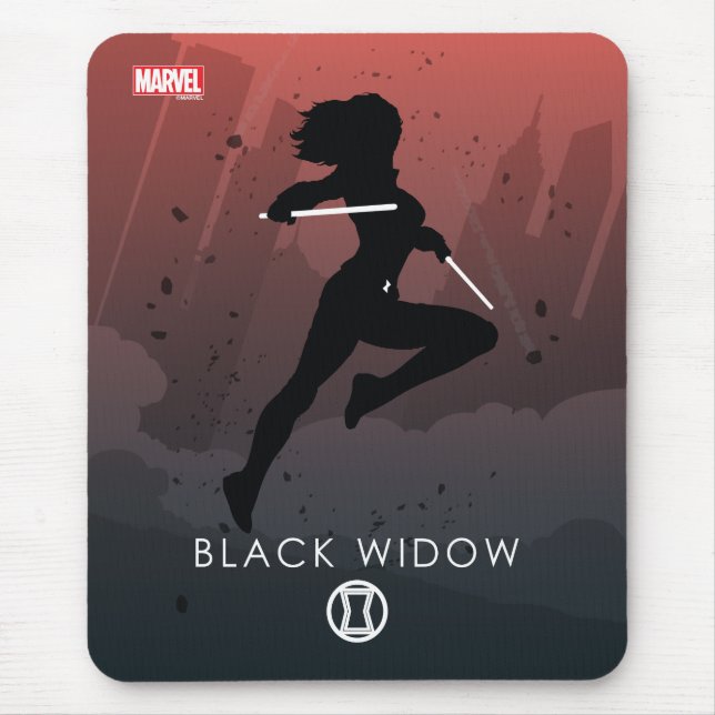 Black Widow Heroic Silhouette Mouse Pad (Front)