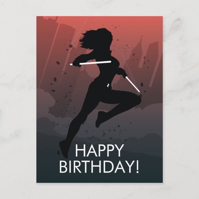 Black Widow Heroic Silhouette Postcard (Front)
