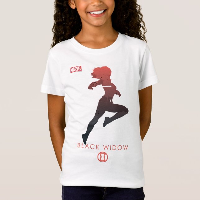 Black Widow Heroic Silhouette T-Shirt (Front)