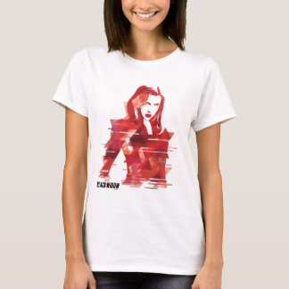 Black Widow Hourglass Textured Portait T-Shirt