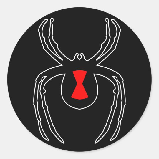 Black Widow Outline Classic Round Sticker | Zazzle.com