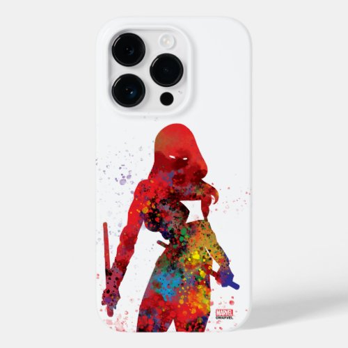 Black Widow Outline Watercolor Splatter Case_Mate iPhone 14 Pro Case