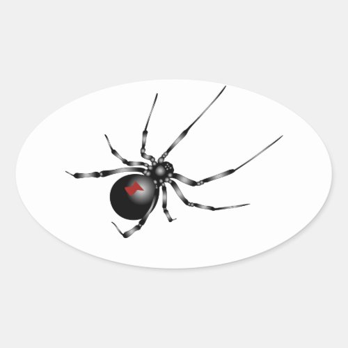 Black Widow Oval Sticker