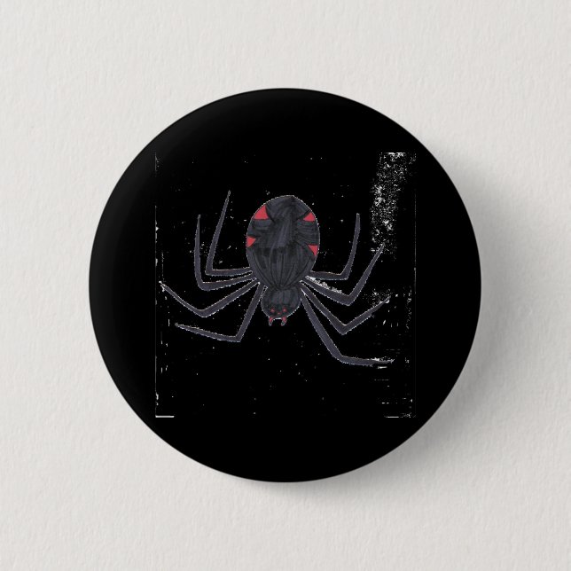 Black Widow Pinback Button (Front)