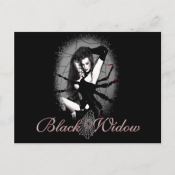 Black Widow Postcard by MoonArtandDesigns at Zazzle