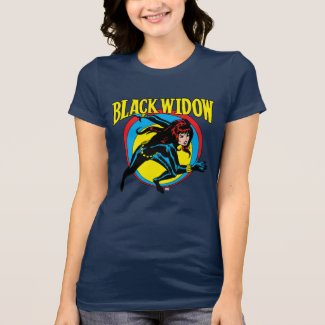 Black Widow Retro Character Art Graphic T-Shirt
