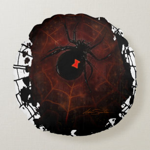 Black Widow Round Pillow