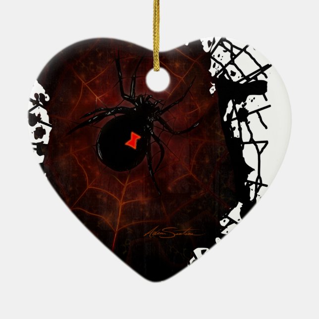 Black Widow (Signature Design) Ceramic Ornament (Back)