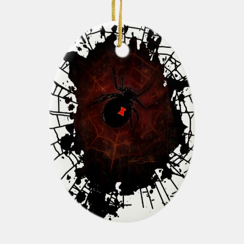 Black Widow Signature Design Ceramic Ornament