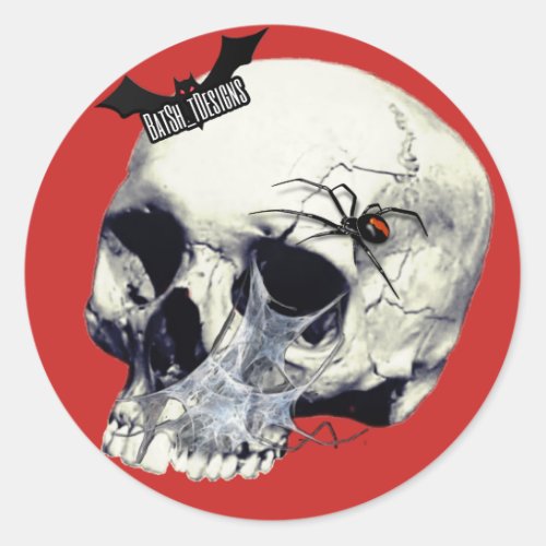 Black Widow Skull Stickers