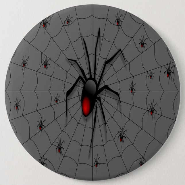 Black Widow Spider and Babies - Button (Front)