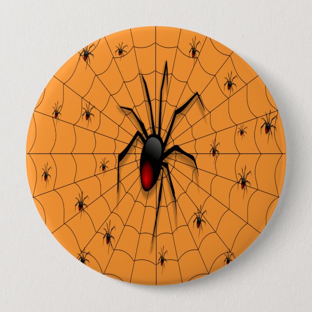 Black Widow Spider and Babies - Button (Front)
