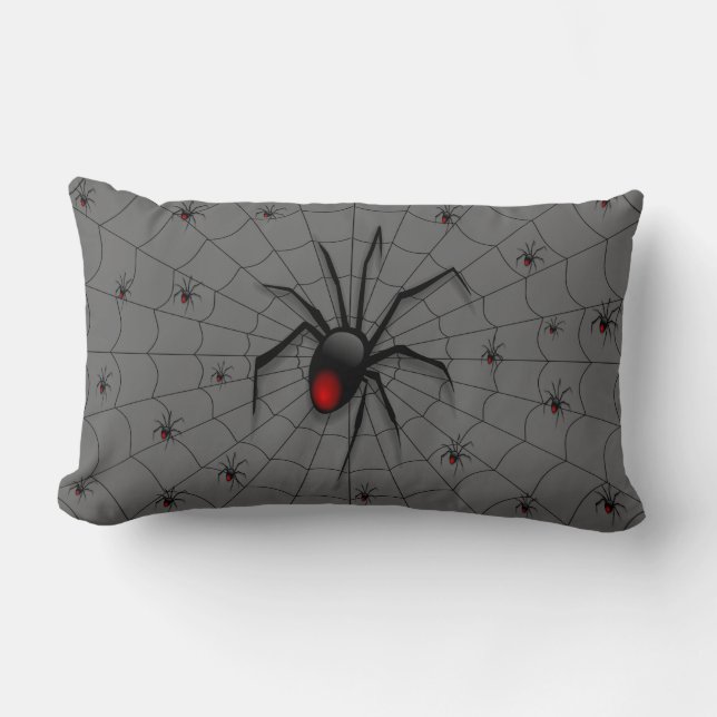 Black Widow Spider and Babies - Lumbar Pillow (Front)