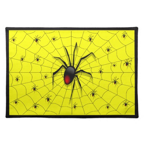 Black Widow Spider and Babies _ Placemat