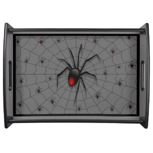 Black Widow Spider and Babies - Serving Tray