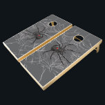 Black Widow Spider And Spiderweb Drawing Art Cornhole Set<br><div class="desc">Corn Hole Cornhole Bean Bag Beanbag Toss Game Set printed with Black Widow Spider And Spiderweb Drawing Art original hand drawn graphic design artwork illustration by TheFabricSeal print on demand shop at Zazzle.com #ZazzleMade ©️Original. https://www.zazzle.com/store/thefabricseal Celebrate Halloween and Goth any time of the year with our cool looking black colored...</div>