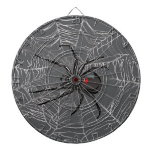 Black Widow Spider And Spiderweb Drawing Art Dart Board