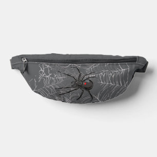 Black Widow Spider And Spiderweb Drawing Art Fanny Pack
