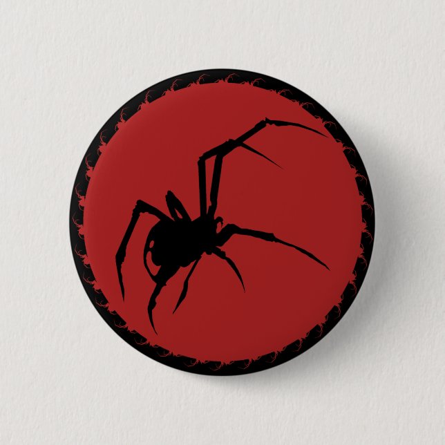Black Widow Spider Button (Front)