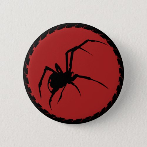 Black Widow Spider Button