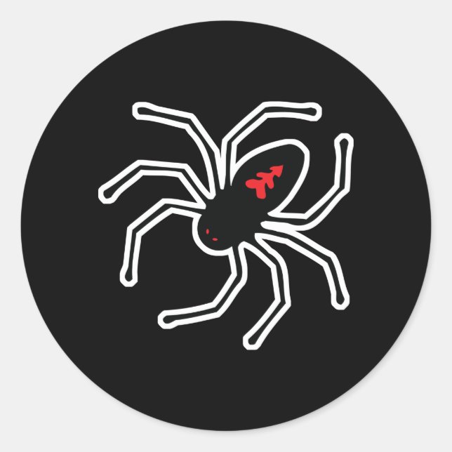 black widow spider classic round sticker (Front)
