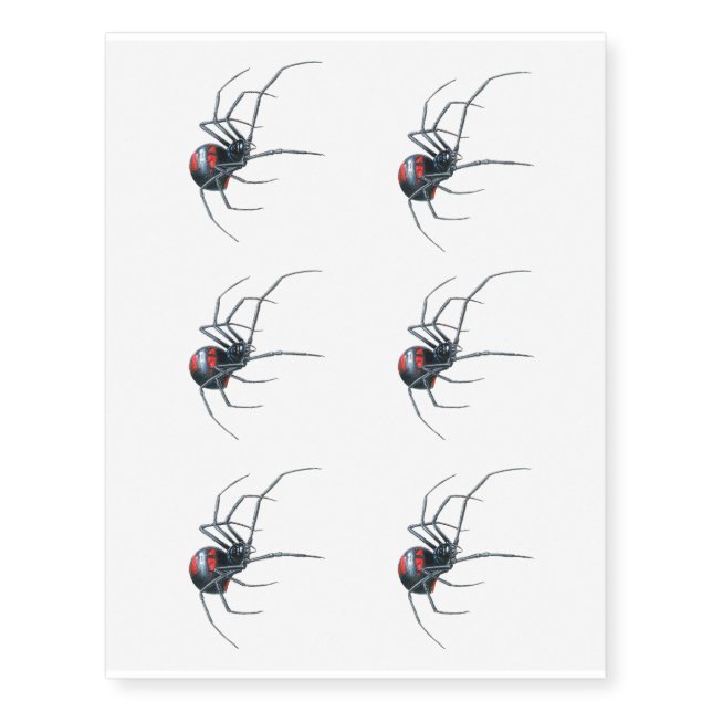 Black Widow Spider for Temporary Tattoos (Front)