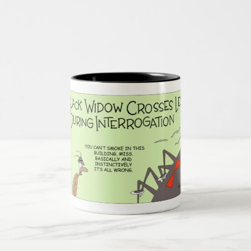 Black Widow Spider Gets Interrogated Two_Tone Coffee Mug