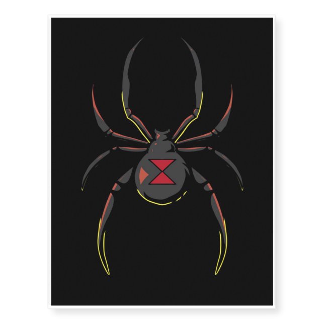 Black Widow Spider Gift | Spider Lovers Temporary Tattoos (Front)