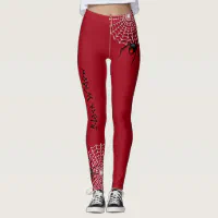 Scary Halloween Costume Black Widow Spider Web Leggings