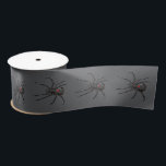 Black Widow Spider Original Drawing Art<br><div class="desc">Gift Giving Package Satin Ribbon printed with Black Widow Spider Original Drawing Art hand drawn graphic design artwork illustration by TheFabricSeal print on demand shop at Zazzle.com #ZazzleMade ©️Original. https://www.zazzle.com/store/thefabricseal Celebrate Halloween and Goth any time of the year with our cool looking black colored with red marking widow species drawing...</div>
