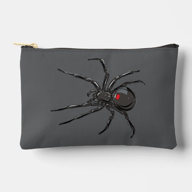 Black Widow Spider Original Drawing Art Accessory Pouch (Front)