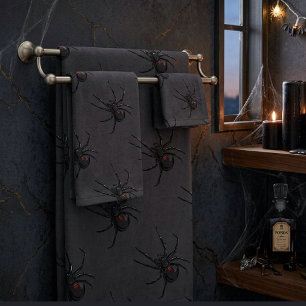 Black Widow Spider Original Drawing Art  Bath Towel Set