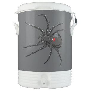 Black Widow Spider Original Drawing Art Beverage Cooler