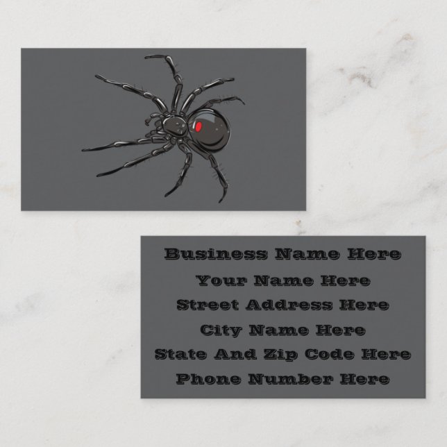 Black Widow Spider Original Drawing Art Business Card (Front/Back)