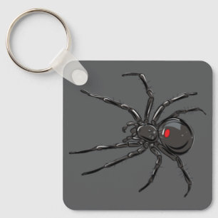 Black Widow Spider Original Drawing Art Keychain