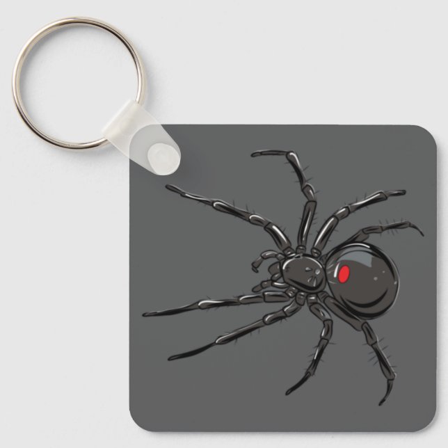 Black Widow Spider Original Drawing Art  Keychain (Front)