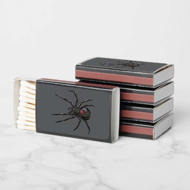 Black Widow Spider Original Drawing Art Matchboxes (Stacked)