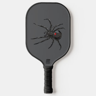 Black Widow Spider Original Drawing Art Pickleball Paddle