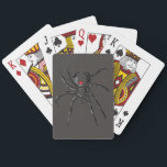 Black Widow Spider Original Drawing Art  Poker Cards<br><div class="desc">Poker Playing Cards Deck printed with Black Widow Spider Original Drawing Art hand drawn graphic design artwork illustration by TheFabricSeal print on demand shop at Zazzle.com #ZazzleMade ©️Original. https://www.zazzle.com/store/thefabricseal Celebrate Halloween and Goth any time of the year with our cool looking black colored with red marking widow species spider drawing...</div>