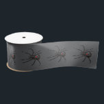 Black Widow Spider Original Drawing Art  Satin Ribbon<br><div class="desc">Gift Giving Package Satin Ribbon printed with Black Widow Spider Original Drawing Art hand drawn graphic design artwork illustration by TheFabricSeal print on demand shop at Zazzle.com #ZazzleMade ©️Original. https://www.zazzle.com/store/thefabricseal Celebrate Halloween and Goth any time of the year with our cool looking black colored with red marking widow species drawing...</div>